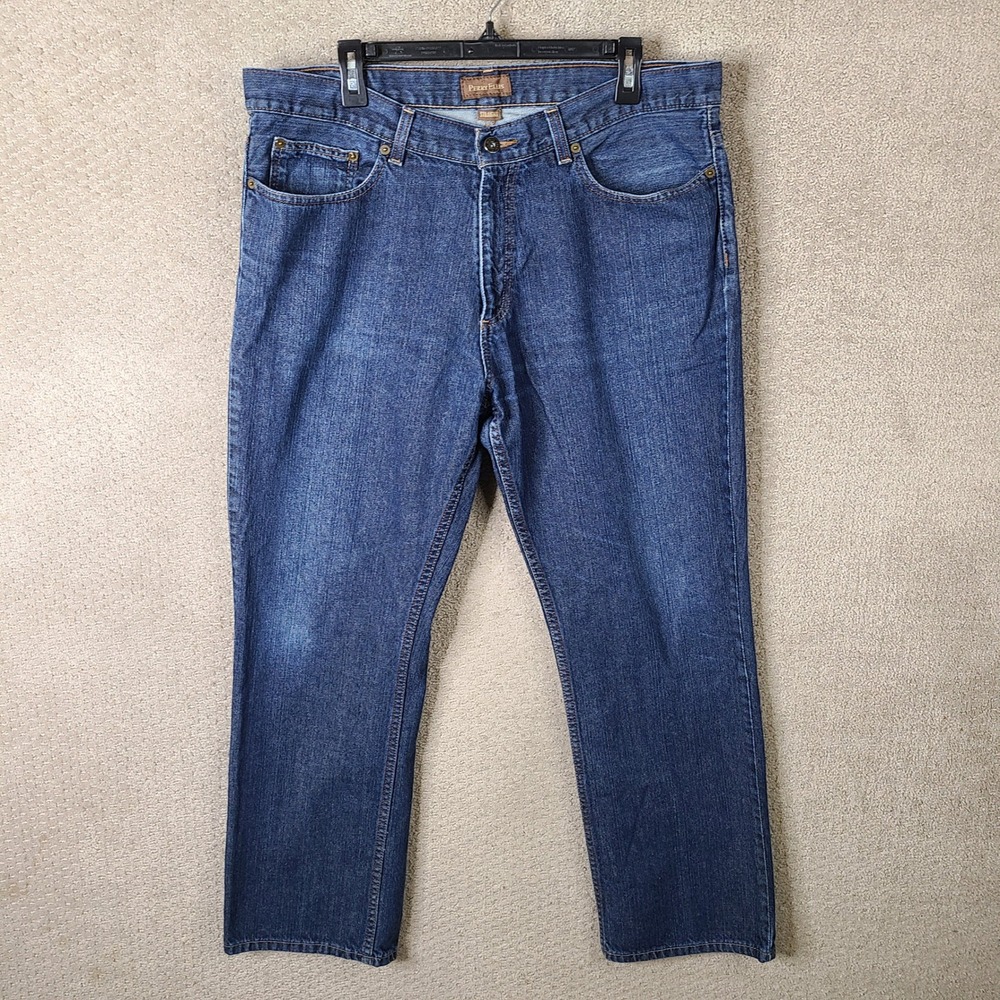 Perry Ellis Jeans Mens 38x30 Blue Straight Leg Denim 100% Cotton Dark Wash